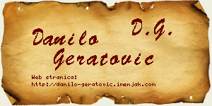 Danilo Geratović vizit kartica